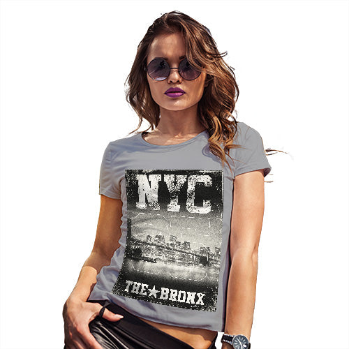 Womens Novelty T Shirt Christmas NYC 85 The Bronx Women's T-Shirt Medium Light Grey