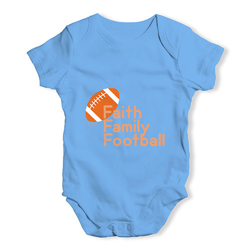 Faith Family Football Baby Unisex Baby Grow Bodysuit