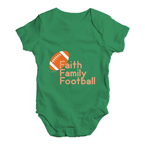 Faith Family Football Baby Unisex Baby Grow Bodysuit