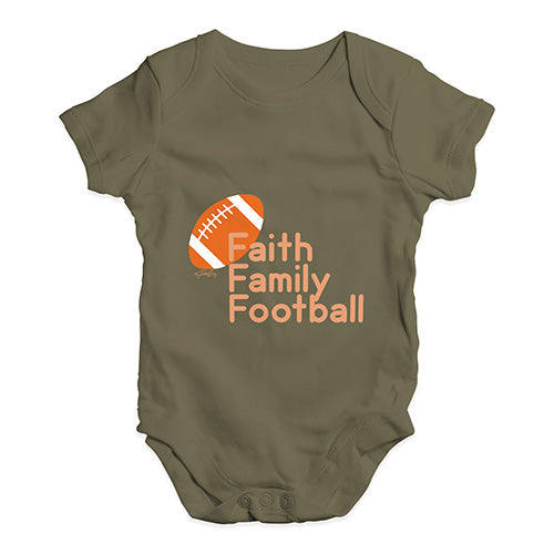 Faith Family Football Baby Unisex Baby Grow Bodysuit