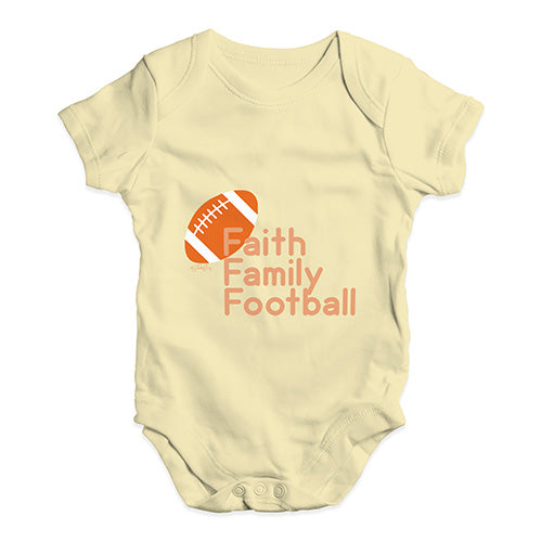 Faith Family Football Baby Unisex Baby Grow Bodysuit