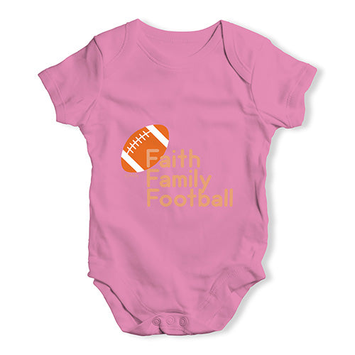 Faith Family Football Baby Unisex Baby Grow Bodysuit