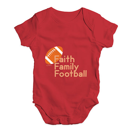 Faith Family Football Baby Unisex Baby Grow Bodysuit