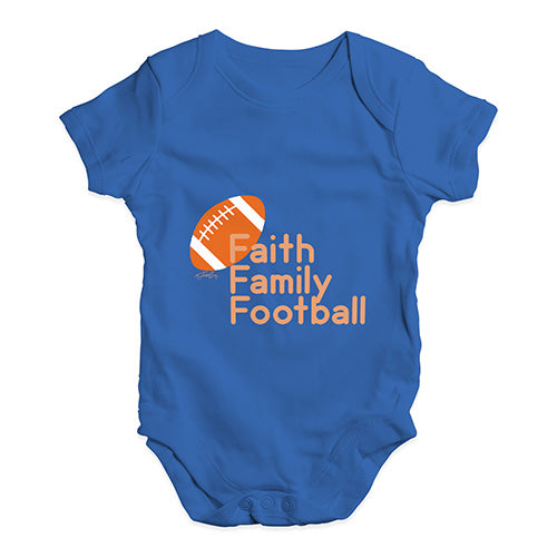 Faith Family Football Baby Unisex Baby Grow Bodysuit