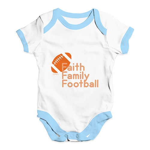 Faith Family Football Baby Unisex Baby Grow Bodysuit