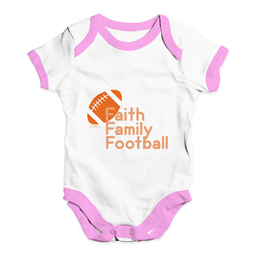 Faith Family Football Baby Unisex Baby Grow Bodysuit