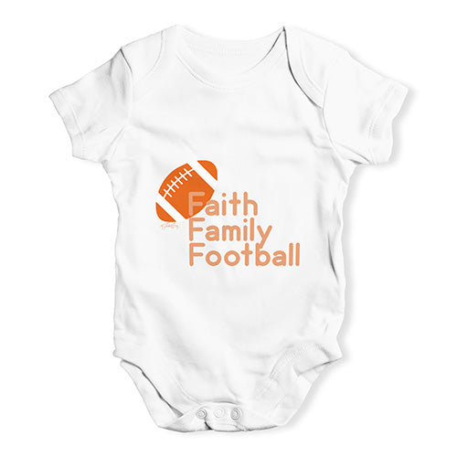 Faith Family Football Baby Unisex Baby Grow Bodysuit