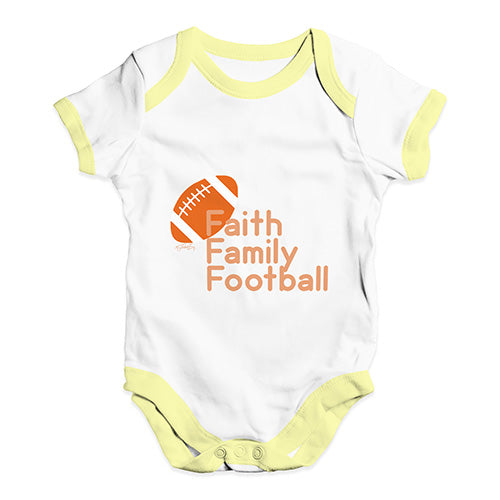 Faith Family Football Baby Unisex Baby Grow Bodysuit