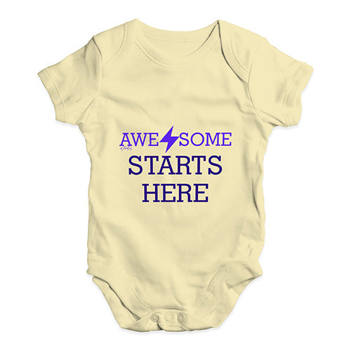 Awesome Starts Here Baby Unisex Baby Grow Bodysuit