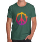 Novelty Tshirts Men Peace Sign Splats Men's T-Shirt Medium Bottle Green