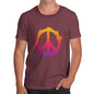 Funny T-Shirts For Men Peace Sign Splats Men's T-Shirt Large Burgundy