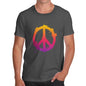 Funny Tee For Men Peace Sign Splats Men's T-Shirt Small Dark Grey