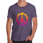 Novelty Tshirts Men Peace Sign Splats Men's T-Shirt Large Plum