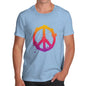 Funny Mens Tshirts Peace Sign Splats Men's T-Shirt Large Sky Blue