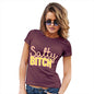 Novelty Tshirts Women Salty B-tch Women's T-Shirt Large Burgundy