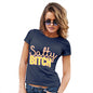 Funny Gifts For Women Salty B-tch Women's T-Shirt Medium Navy