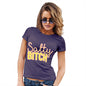 Womens Funny Sarcasm T Shirt Salty B-tch Women's T-Shirt X-Large Plum