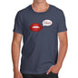 Funny Tee Shirts For Men Woah Lips Men's T-Shirt Medium Navy