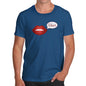 Novelty T Shirts For Dad Woah Lips Men's T-Shirt Medium Royal Blue