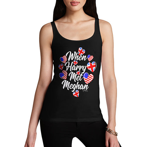 Adult Humor Novelty Graphic Sarcasm Funny Tank Top Royal Wedding When Harry Met Meghan Women's Tank Top Large Black