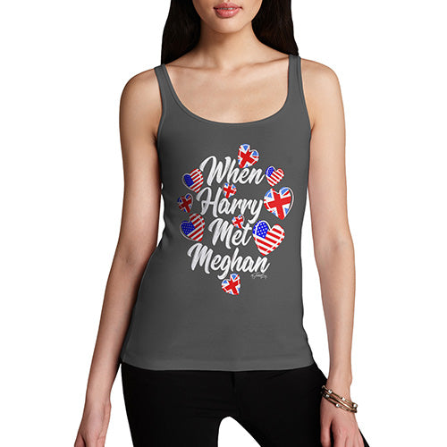 Adult Humor Novelty Graphic Sarcasm Funny Tank Top Royal Wedding When Harry Met Meghan Women's Tank Top Medium Dark Grey