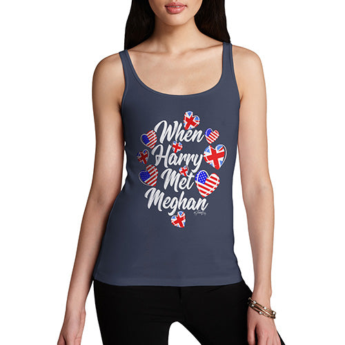 Funny Tank Top For Women Royal Wedding When Harry Met Meghan Women's Tank Top X-Large Navy