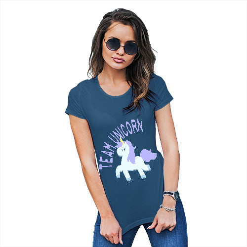Novelty Tshirts Women Team Unicorn Women's T-Shirt Small Royal Blue