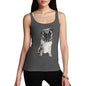 Funny Tank Top For Women Punk Pug Women's Tank Top Small Dark Grey