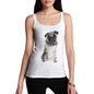 Funny Tank Top For Women Punk Pug Women's Tank Top Small White