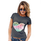 Novelty Tshirts Women Happy To Be Me Heart Women's T-Shirt Large Dark Grey