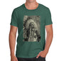 Funny Tee For Men Native American Lion Men's T-Shirt X-Large Bottle Green