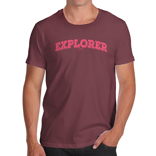 Funny Mens Tshirts Explorer Men's T-Shirt X-Large Burgundy