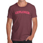 Funny Mens Tshirts Explorer Men's T-Shirt X-Large Burgundy