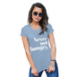 Womens Funny Tshirts Never Not Hungry Women's T-Shirt Small Sky Blue