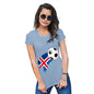 Funny T-Shirts For Women Iceland Football Soccer Flag Paint Splat Women's T-Shirt X-Large Sky Blue