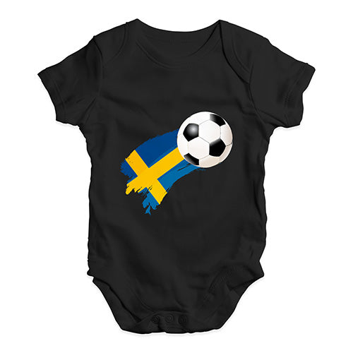 Sweden Football Soccer Flag Paint Splat Baby Unisex Baby Grow Bodysuit