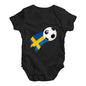 Sweden Football Soccer Flag Paint Splat Baby Unisex Baby Grow Bodysuit