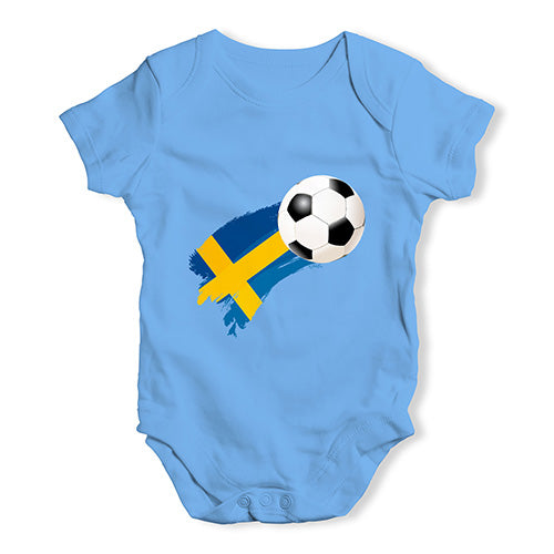 Sweden Football Soccer Flag Paint Splat Baby Unisex Baby Grow Bodysuit