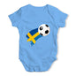 Sweden Football Soccer Flag Paint Splat Baby Unisex Baby Grow Bodysuit