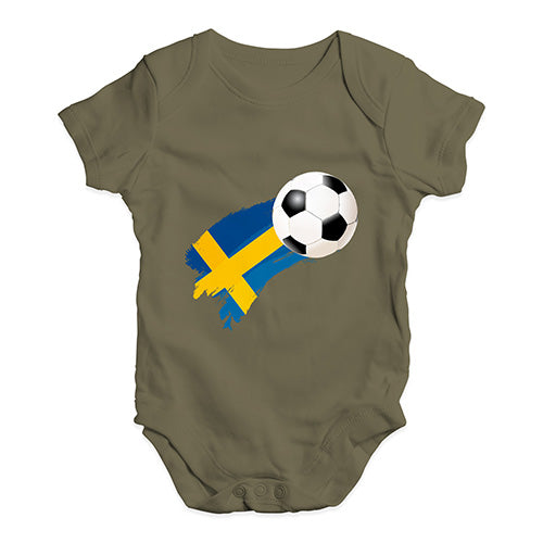 Sweden Football Soccer Flag Paint Splat Baby Unisex Baby Grow Bodysuit
