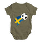 Sweden Football Soccer Flag Paint Splat Baby Unisex Baby Grow Bodysuit