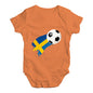 Sweden Football Soccer Flag Paint Splat Baby Unisex Baby Grow Bodysuit