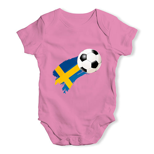 Sweden Football Soccer Flag Paint Splat Baby Unisex Baby Grow Bodysuit