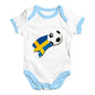 Sweden Football Soccer Flag Paint Splat Baby Unisex Baby Grow Bodysuit