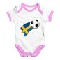 Sweden Football Soccer Flag Paint Splat Baby Unisex Baby Grow Bodysuit