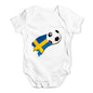 Sweden Football Soccer Flag Paint Splat Baby Unisex Baby Grow Bodysuit
