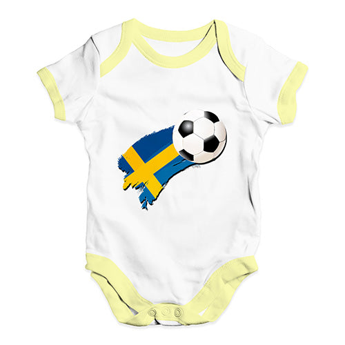 Sweden Football Soccer Flag Paint Splat Baby Unisex Baby Grow Bodysuit