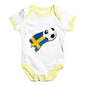 Sweden Football Soccer Flag Paint Splat Baby Unisex Baby Grow Bodysuit