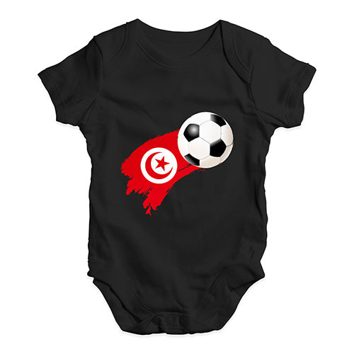 Tunisia Football Soccer Flag Paint Splat Baby Unisex Baby Grow Bodysuit