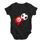 Tunisia Football Soccer Flag Paint Splat Baby Unisex Baby Grow Bodysuit